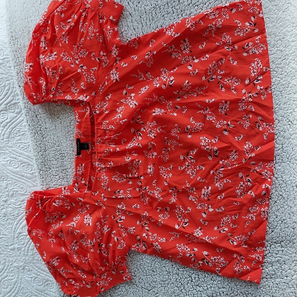 Ann Taylor Floral Cropped Blouse
